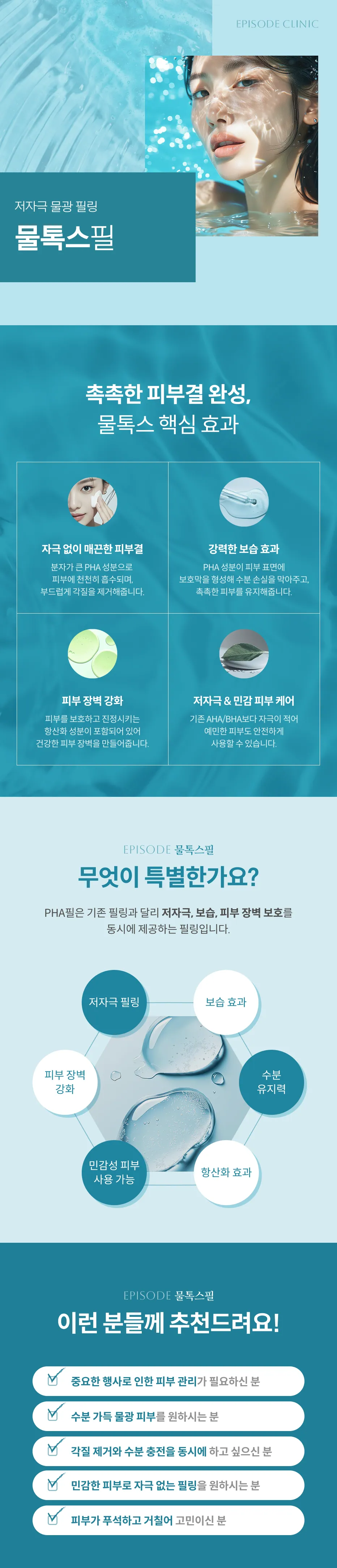 低敏水光煥膚（多效煥膚）詳細指南：4大主要功效（改善膚質、保濕、強化皮膚屏障、低敏敏感肌膚護理）、PHA煥膚的6大特點、5大目標人群